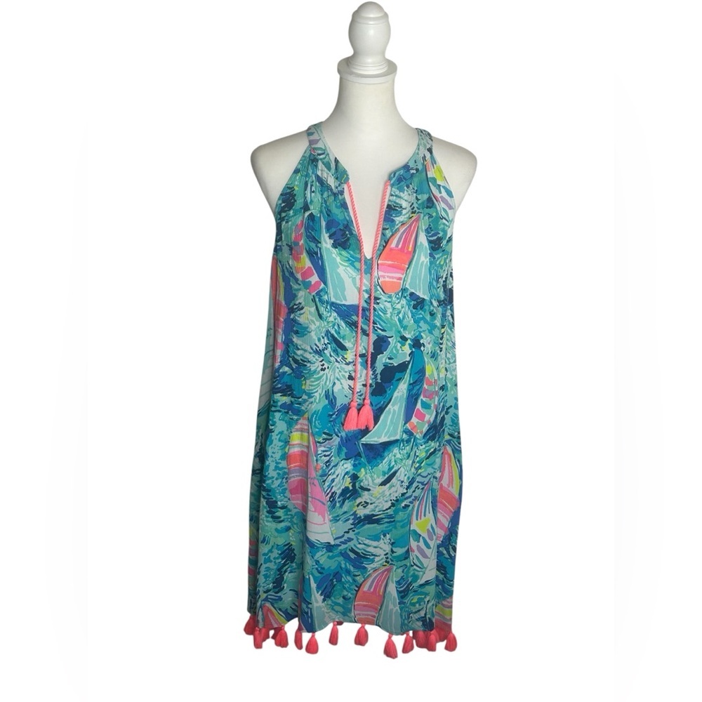 NWT Lilly Pulitzer Roxi Dress Hey Bay Bay Nautical print sz S resortwear beach